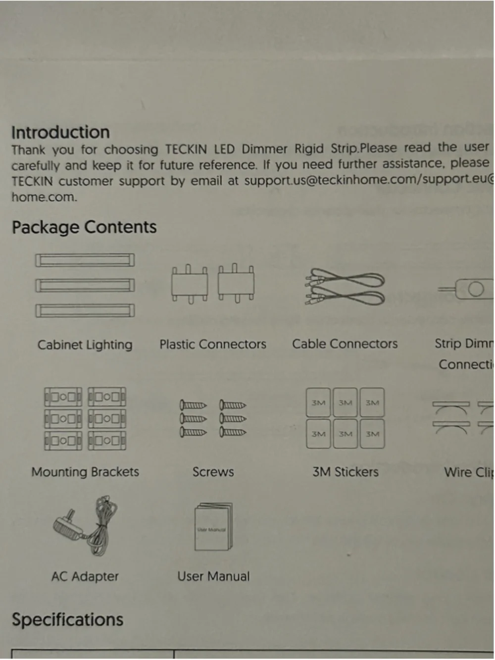 LED Dimmer Rigid Strip Teckin Model UL21 12W Three Lights 800LM